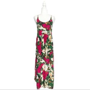 Aritzia Wilfred Bisous Silk Midi Dress Tropical Floral Small